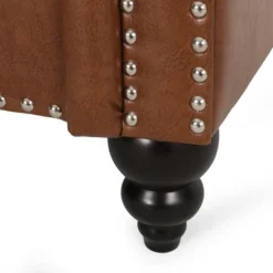 Drury Contemporary Channel Stitch 3 Seater Sofa With Nailhead Trim - Christopher Knight Home -Living Furniture GUEST cd75584c 59be 4098 99e5 a1457227f4f8