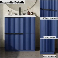 Christopher Knight Home Coralie Modern 30" Bathroom Vanity With Ceramic Sink And Full-Extension Drawers -Living Furniture GUEST cd8d25fd 26c7 4ba4 842e cddcbb199bae