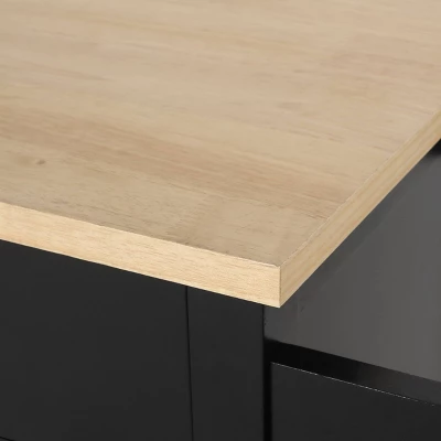 Maynard Contemporary Glass Paneled Kitchen Cart Natural/Black - Christopher Knight Home 9 Maynard Contemporary Glass Paneled Kitchen Cart Natural/Black - Christopher Knight Home - Image 9