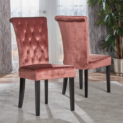 Set Of 2 Venetian New Velvet Tufted Dining Chair - Christopher Knight Home 1 Set Of 2 Venetian New Velvet Tufted Dining Chair - Christopher Knight Home