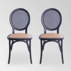 Set Of 2 Chittenden Rattan Dining Chair - Christopher Knight Home -Living Furniture GUEST cdd4a47a e33a 4d06 88d0 0850baa81aec
