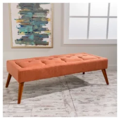 Dilwyn Tufted Ottoman - Orange - Christopher Knight Home 5 Dilwyn Tufted Ottoman - Orange - Christopher Knight Home -Living Furniture GUEST ce231317 5840 4ac5 8391 ef31179e566b