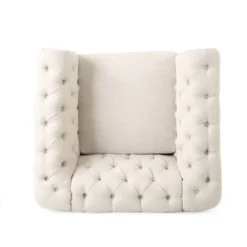 Voll Chesterfield Tufted Fabric Club Chair With Nailhead Trim - Christopher Knight Home -Living Furniture GUEST d0aa114c 6d29 4030 bf84 630d3d686c71