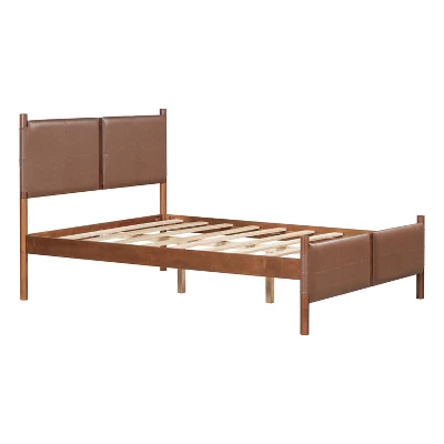 Christopher Knight Home Candace Queen Wood Platform Bed With Faux Leather Headboard 3 Christopher Knight Home Candace Queen Wood Platform Bed With Faux Leather Headboard - Image 3