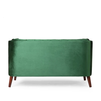 Holasek Contemporary Velvet Upholstered Tufted Loveseat - Christopher Knight Home 5 Holasek Contemporary Velvet Upholstered Tufted Loveseat - Christopher Knight Home - Image 5