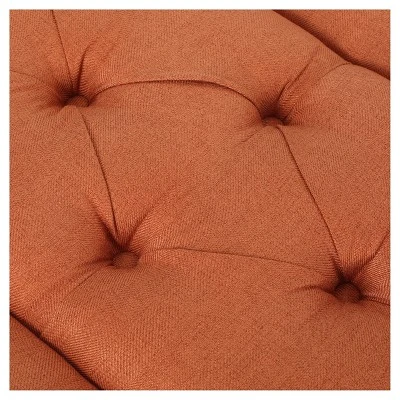Dilwyn Tufted Ottoman - Orange - Christopher Knight Home 2 Dilwyn Tufted Ottoman - Orange - Christopher Knight Home - Image 2