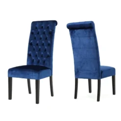 Set Of 2 Leorah Tall Back Tufted Dining Chair - Christopher Knight Home -Living Furniture GUEST d32a2703 7938 4ab3 9d82 51fac1b1b041