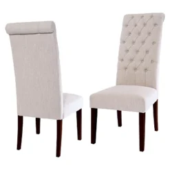 Set Of 2 Leorah Tall Back Tufted Dining Chair - Christopher Knight Home -Living Furniture GUEST d3b969f9 0f5a 4e86 9f17 5d7986fef118