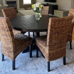 Christopher Knight Home Classic Harper Rattan And Wood Dining Chair (Set Of 2), Brown/Black -Living Furniture GUEST d3d83826 6bb1 47bd bb9a 6099b5513e65