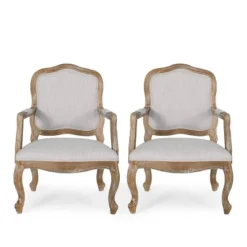 Set Of 2 Andrea French Country Wood Upholstered Dining Armchairs - Christopher Knight Home 29 Set Of 2 Andrea French Country Wood Upholstered Dining Armchairs - Christopher Knight Home -Living Furniture GUEST d4649144 09f1 4a47 ba43 8bf70dd3cebc