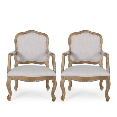 Set Of 2 Andrea French Country Wood Upholstered Dining Armchairs - Christopher Knight Home 15 Set Of 2 Andrea French Country Wood Upholstered Dining Armchairs - Christopher Knight Home - Image 15