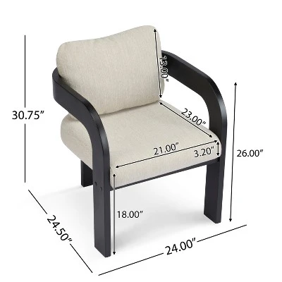 Christopher Knight Home Smolder Modern Rubberwood Upholstered Dining Chairs With Pillow Back (Set Of 2) 2 Christopher Knight Home Smolder Modern Rubberwood Upholstered Dining Chairs With Pillow Back (Set Of 2) - Image 2