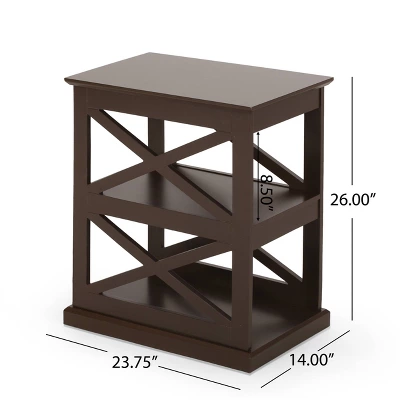 Vernon Contemporary 2 Shelf Side Table Dark Walnut - Christopher Knight Home 9 Vernon Contemporary 2 Shelf Side Table Dark Walnut - Christopher Knight Home - Image 9