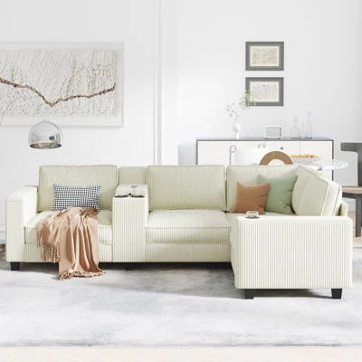 Christopher Knight Home Dave Reversible Corduroy L-Shaped Sofa With Cup Holders And Storage 1 Christopher Knight Home Dave Reversible Corduroy L-Shaped Sofa With Cup Holders And Storage