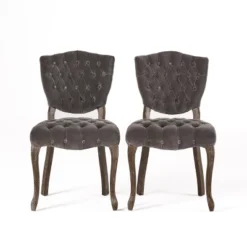 Bates Tufted Dining Chair Set 2ct - Christopher Knight Home -Living Furniture GUEST d70f4a00 fed1 49d2 b155 b13f8cb7edba