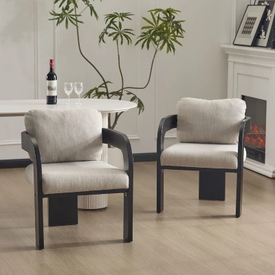 Christopher Knight Home Smolder Modern Rubberwood Upholstered Dining Chairs With Pillow Back (Set Of 2) 9 Christopher Knight Home Smolder Modern Rubberwood Upholstered Dining Chairs With Pillow Back (Set Of 2) - Image 9