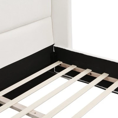 Christopher Knight Home Octavia Modern Upholstered Bed With Tall Headboard, White 7 Christopher Knight Home Octavia Modern Upholstered Bed With Tall Headboard, White - Image 7