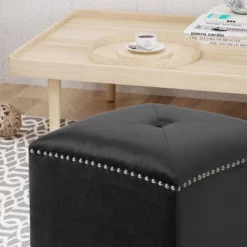 Brantly Glam Velvet Ottoman - Christopher Knight Home -Living Furniture GUEST d7a6c57f 294a 4848 9efa 69c74478120b