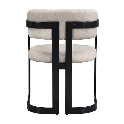 Christopher Knight Home Celica Modern Faux Wood Finish Upholstered Metal Dining Chairs (Set Of 2) 5 Christopher Knight Home Celica Modern Faux Wood Finish Upholstered Metal Dining Chairs (Set Of 2) - Image 5
