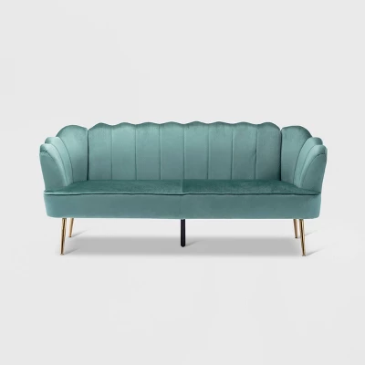 Reitz Modern Glam Velvet Channel Stitch 3 Seater Shell Sofa - Christopher Knight Home 14 Reitz Modern Glam Velvet Channel Stitch 3 Seater Shell Sofa - Christopher Knight Home - Image 14
