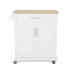 Batavia Contemporary Kitchen Cart With Wheels - Christopher Knight Home -Living Furniture GUEST d9ad4a3f f513 42c2 8abb 8264309c5dca