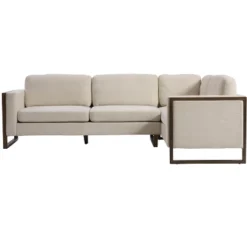 Christopher Knight Home Iansan 104'' 5-Seater Modern Rubberwood Upholstered L-Shaped Sectional Sofa