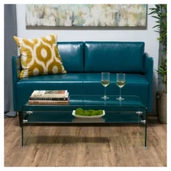 Ramona Glass Rectangle Coffee Table W/ Shelf Clear - Christopher Knight Home