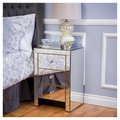 Lenorr Mirrored End Table - Gold - Christopher Knight Home 1 Lenorr Mirrored End Table - Gold - Christopher Knight Home