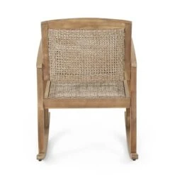 Welby Outdoor Acacia Wood/Wicker Rocking Chair Light Brown - Christopher Knight Home -Living Furniture GUEST dadd4ca1 654b 4b89 8492 b95276057bab