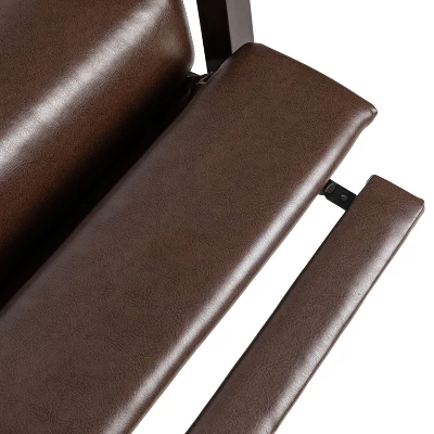 Fernhill Mid Century Modern Faux Leather Upholstered Pushback Recliner Dark Brown/Dark Espresso - Christopher Knight Home 6 Fernhill Mid Century Modern Faux Leather Upholstered Pushback Recliner Dark Brown/Dark Espresso - Christopher Knight Home - Image 6