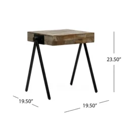 Gurley Handcrafted Modern Industrial Mango Wood Side Table Gray/Black - Christopher Knight Home -Living Furniture GUEST dba12ac6 983f 4c4c b8f4 240cbf9671b6