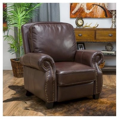 Torreon Faux Leather Recliner Club Chair Dark Brown - Christopher Knight Home 1 Torreon Faux Leather Recliner Club Chair Dark Brown - Christopher Knight Home