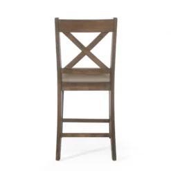 2pc Emory Farmhouse Upholstered Wood Counter Height Barstools - Christopher Knight Home -Living Furniture GUEST dbd0f3df 94fb 4707 8ac4 d2a81500bfb7