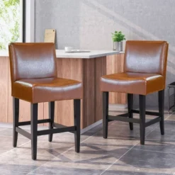 Set Of 2 25.5" Lopez Leather Counter Height Barstools - Christopher Knight Home 13 Set Of 2 25.5" Lopez Leather Counter Height Barstools - Christopher Knight Home -Living Furniture GUEST dbf5b48c 37b9 4709 8095 2ad5472915b3