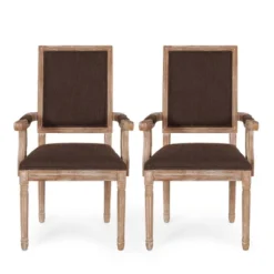 Set Of 2 Maria French Country Wood Upholstered Dining Chairs - Christopher Knight Home 27 Set Of 2 Maria French Country Wood Upholstered Dining Chairs - Christopher Knight Home -Living Furniture GUEST dd00e705 8ca6 4817 8f32 1d76e8f250d3