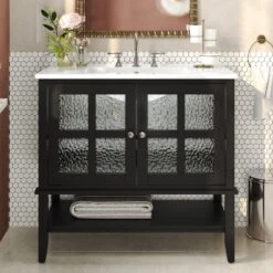 Christopher Knight Home Birgit 36" Modern Bathroom Vanity With Ceramic Sink And Adjustable Shelf 15 Christopher Knight Home Birgit 36" Modern Bathroom Vanity With Ceramic Sink And Adjustable Shelf -Living Furniture GUEST ddbe5571 c55b 4af6 9cbb d99fa1b759f7