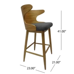 Set Of 2 Kamryn Mid Century Modern Barstool - Christopher Knight Home -Living Furniture GUEST de2b2fe5 1158 491d 97e8 3fe96a18bdaa