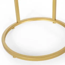 Ingersol Modern Glam C Shaped End Table White/Gold - Christopher Knight Home -Living Furniture GUEST de2cb173 5f81 4ca9 a55b c0c417f04d87