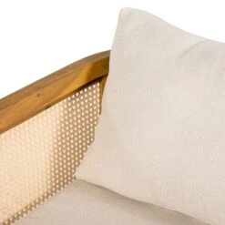 Christopher Knight Home Tighnari Boho Outdoor 5-Seater Rattan Acacia Wood V-Shaped Sectional Sofa With Cushions -Living Furniture GUEST e093ed09 83f9 4e3f 95a5 1677f488e5d9