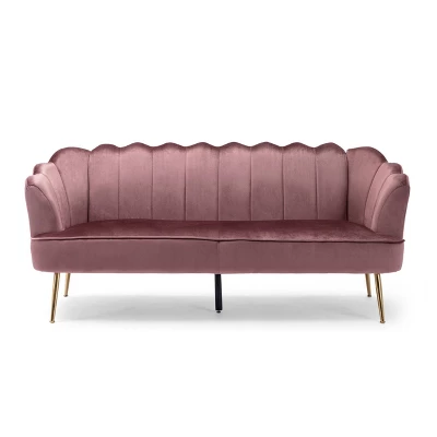 Reitz Modern Glam Velvet Channel Stitch 3 Seater Shell Sofa - Christopher Knight Home 11 Reitz Modern Glam Velvet Channel Stitch 3 Seater Shell Sofa - Christopher Knight Home - Image 11