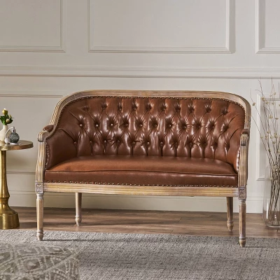Faye Traditional Tufted Upholstered Loveseat - Christopher Knight Home 1 Faye Traditional Tufted Upholstered Loveseat - Christopher Knight Home