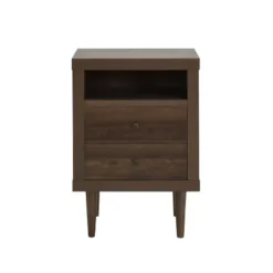 Industrial Wooden 2-Drawer Closet Chest Storage Cabinet Bedroom Living Room-Christopher Knight Home -Living Furniture GUEST e2d37adf 69ec 45e9 9ce3 10b30840643e