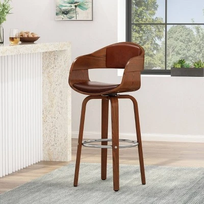 Clyo Mid-Century Modern Upholstered Swivel Barstool - Christopher Knight Home 1 Clyo Mid-Century Modern Upholstered Swivel Barstool - Christopher Knight Home