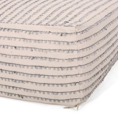 Gaddie Boho Rectangular Bean Bag Ottoman White/Gray/Black - Christopher Knight Home 4 Gaddie Boho Rectangular Bean Bag Ottoman White/Gray/Black - Christopher Knight Home - Image 4