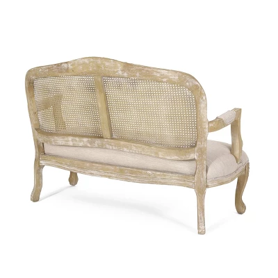 Saley French Country Wood And Cane Loveseat - Christopher Knight Home 2 Saley French Country Wood And Cane Loveseat - Christopher Knight Home - Image 2