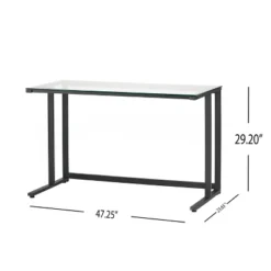 Eghan Glass Computer Desk Black - Christopher Knight Home -Living Furniture GUEST e41dde95 a078 4a59 b55b 7b4f45b35582