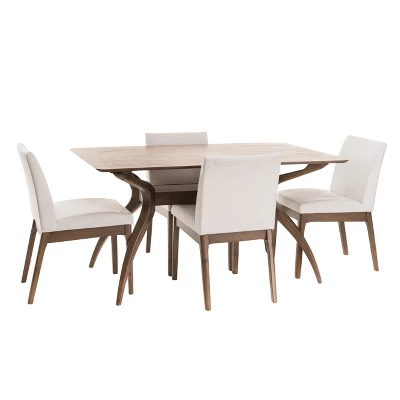 5pc Kwame 60" Curved Leg Dining Set - Christopher Knight Home 4 5pc Kwame 60" Curved Leg Dining Set - Christopher Knight Home - Image 4