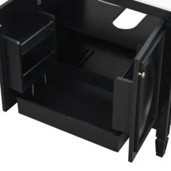 30"W Vintage Bathroom Vanity With Sink, Bathroom Cabinet With Adjustable Shelf, Drawer, Door Shelves And Soft Closing Door-Christopher Knight Home 27 30"W Vintage Bathroom Vanity With Sink, Bathroom Cabinet With Adjustable Shelf, Drawer, Door Shelves And Soft Closing Door-Christopher Knight Home -Living Furniture GUEST e49ef26b 547c 4988 9625 2929005c8ba2