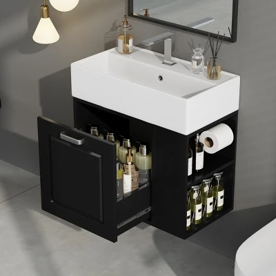 Christopher Knight Home Emilee Modern 21.8" Wall-Mounted Floating Bathroom Vanity With Ceramic Sink 1 Christopher Knight Home Emilee Modern 21.8" Wall-Mounted Floating Bathroom Vanity With Ceramic Sink