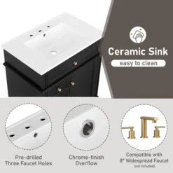 Christopher Knight Home Alonzo Modern 30" Bathroom Vanity With Ceramic Sink, One Shelf And Four Drawers 13 Christopher Knight Home Alonzo Modern 30" Bathroom Vanity With Ceramic Sink, One Shelf And Four Drawers -Living Furniture GUEST e4ce3f8a 2c66 4111 8e94 74d380158dac